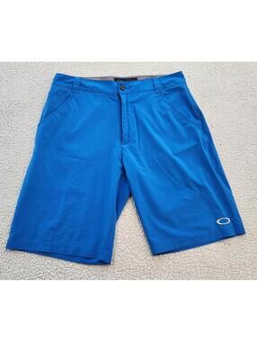 Oakley Hybrid Performance Golf Shorts Mens Size 32 Blue 10" Regular Fit Stretch